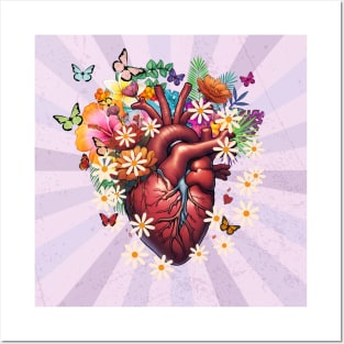 Love flowers heart Posters and Art